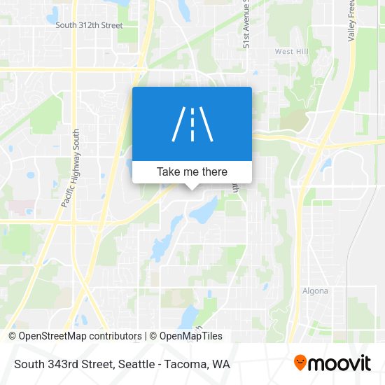 South 343rd Street map