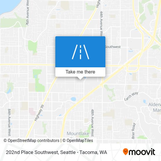 202nd Place Southwest map