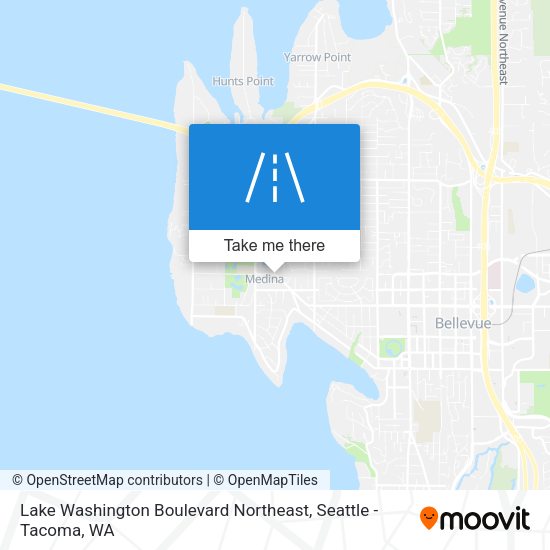 Lake Washington Boulevard Northeast map
