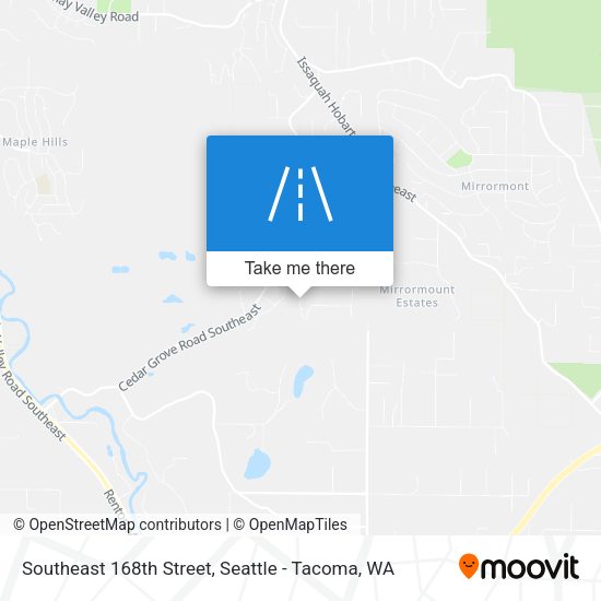 Southeast 168th Street map