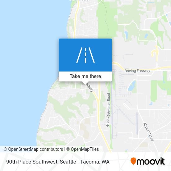 90th Place Southwest map