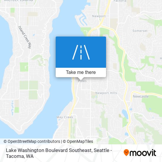 Lake Washington Boulevard Southeast map