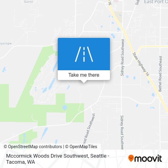 Mccormick Woods Drive Southwest map