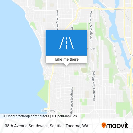 38th Avenue Southwest map
