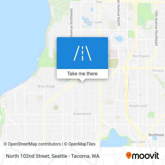 North 102nd Street map