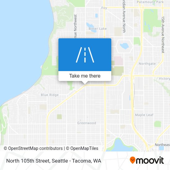 North 105th Street map
