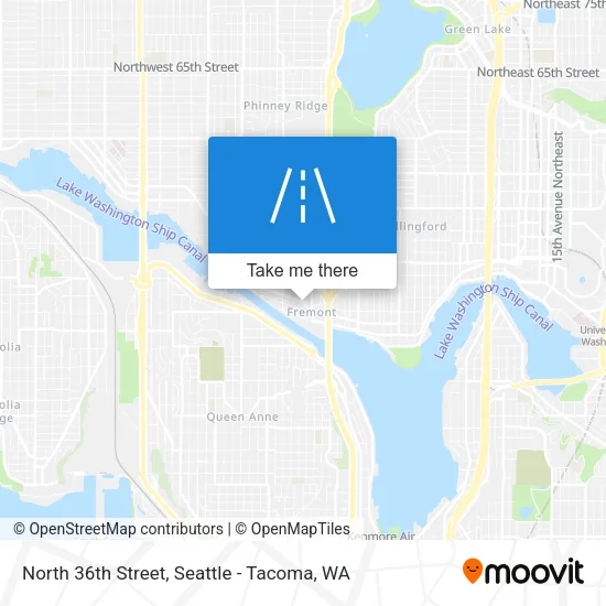 North 36th Street map