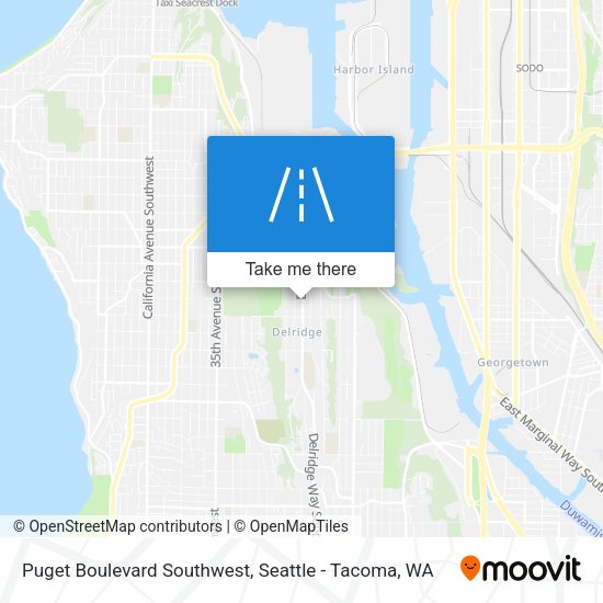 Puget Boulevard Southwest map