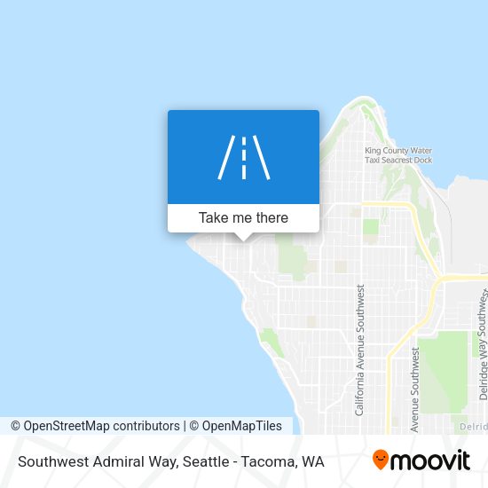 Southwest Admiral Way map