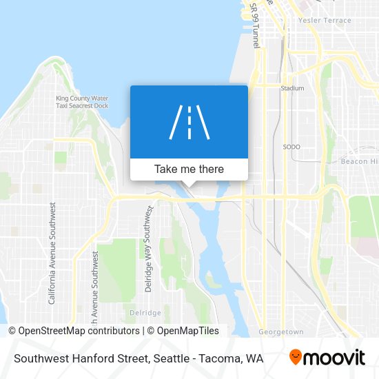 Mapa de Southwest Hanford Street