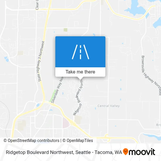 Ridgetop Boulevard Northwest map