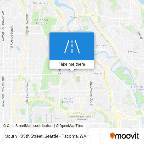 South 135th Street map