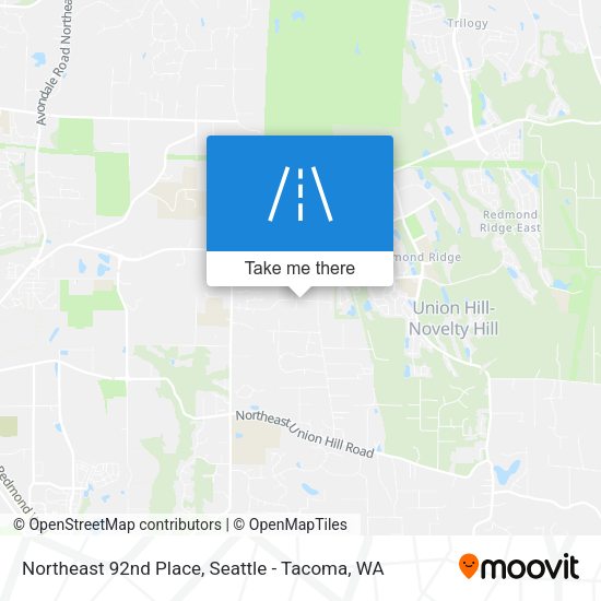 Northeast 92nd Place map