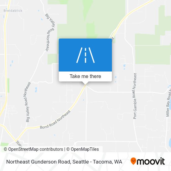 Northeast Gunderson Road map