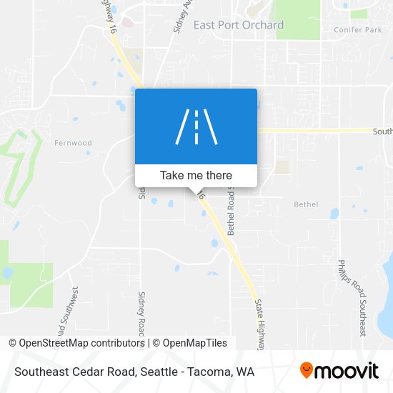 Southeast Cedar Road map