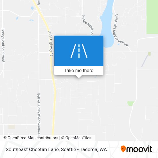 Southeast Cheetah Lane map