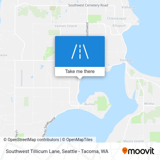 Southwest Tillicum Lane map
