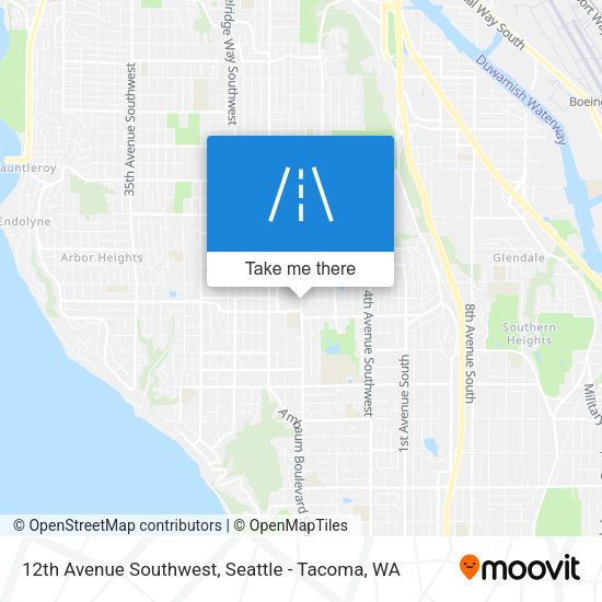 12th Avenue Southwest map
