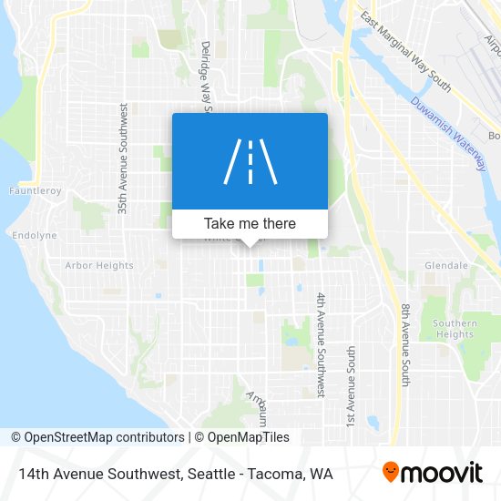 14th Avenue Southwest map
