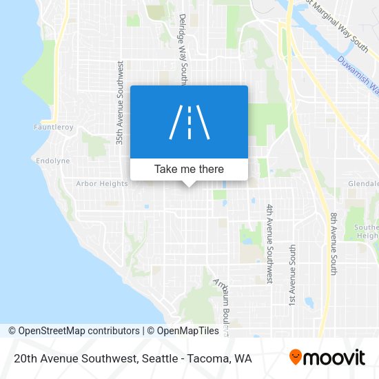 20th Avenue Southwest map