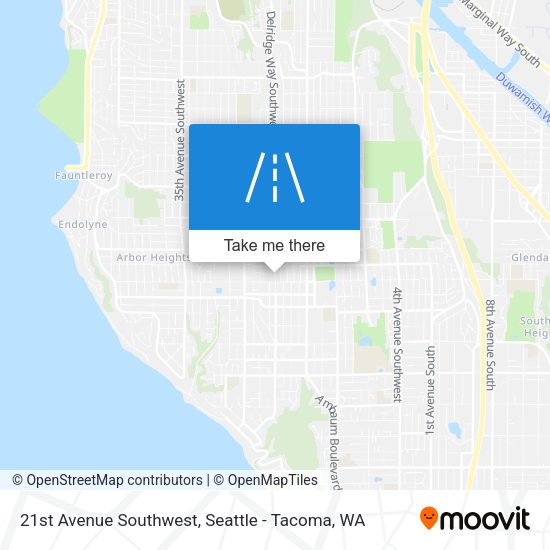 21st Avenue Southwest map