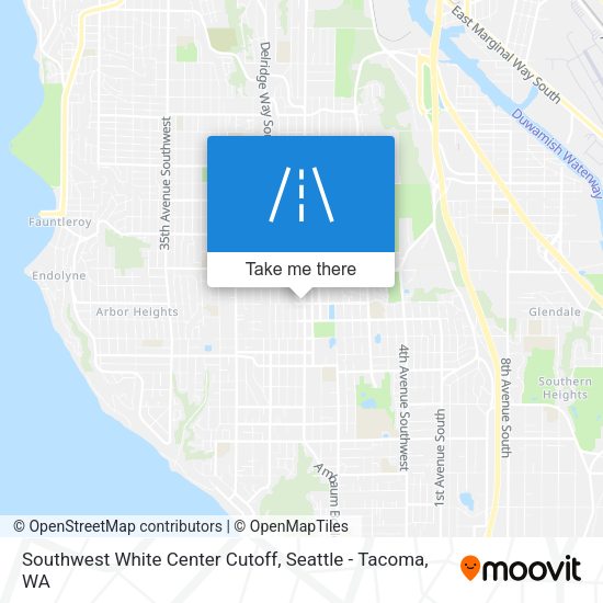Southwest White Center Cutoff map