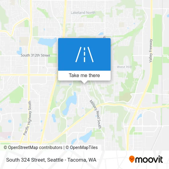 South 324 Street map