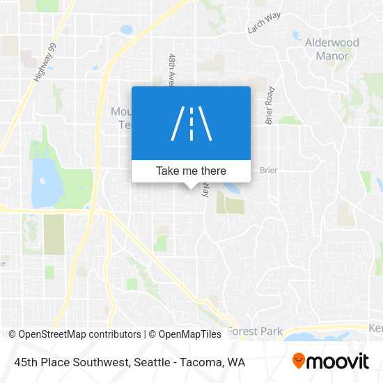 45th Place Southwest map