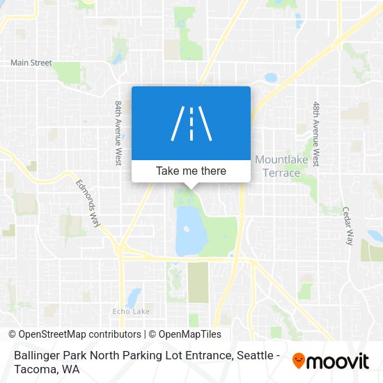 Ballinger Park North Parking Lot Entrance map
