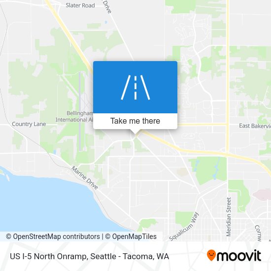 US I-5 North Onramp map