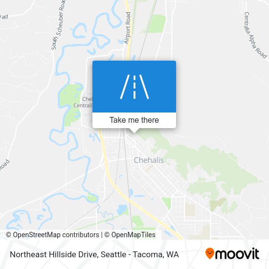 Northeast Hillside Drive map