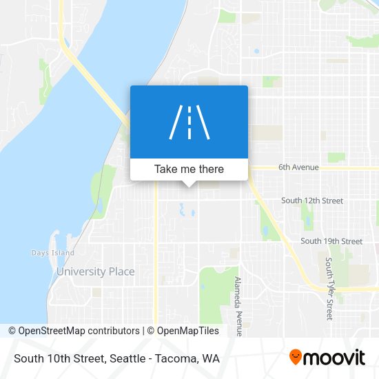 South 10th Street map