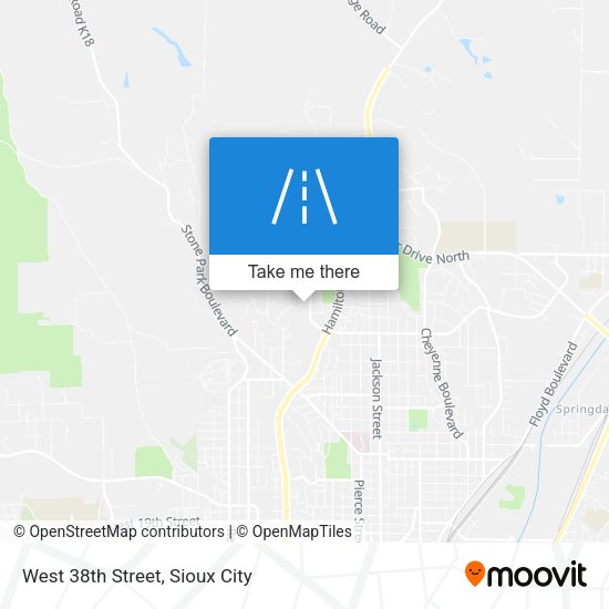 West 38th Street map