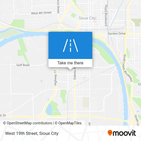 West 19th Street map