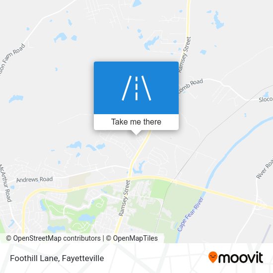 Foothill Lane map