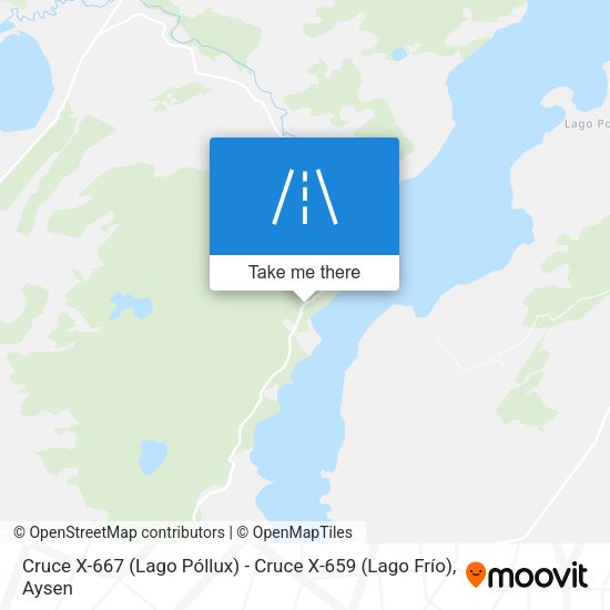 Cruce X-667 (Lago Póllux) - Cruce X-659 (Lago Frío) map