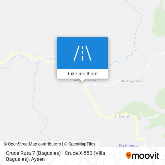 Cruce Ruta 7 (Baguales) - Cruce X-580 (Villa Baguales) map