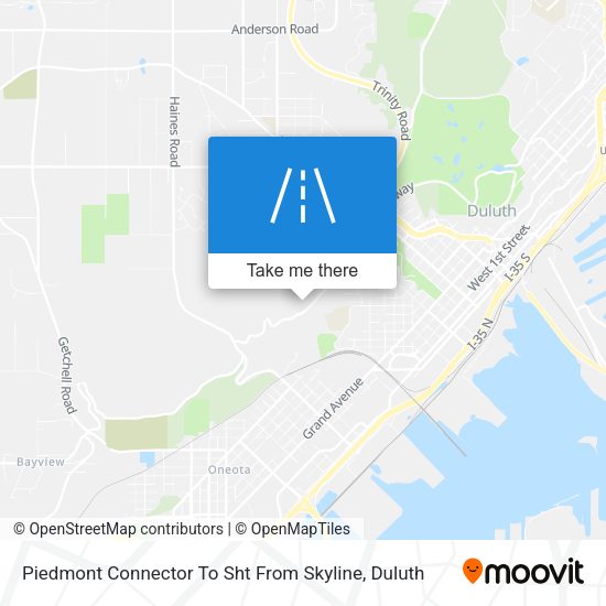 Piedmont Connector To Sht From Skyline map