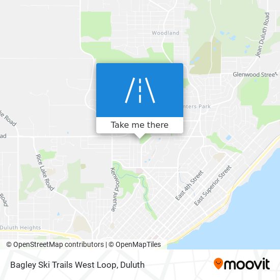 Bagley Ski Trails West Loop map