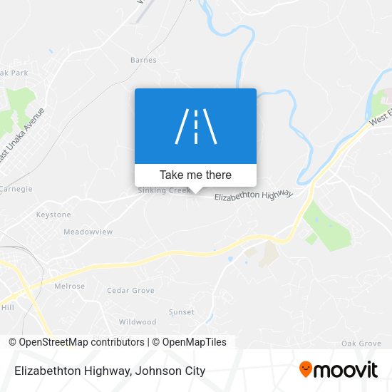 Elizabethton Highway map