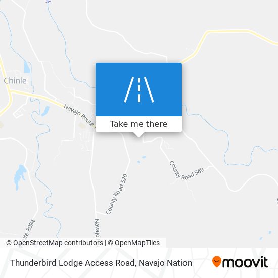 Thunderbird Lodge Access Road map