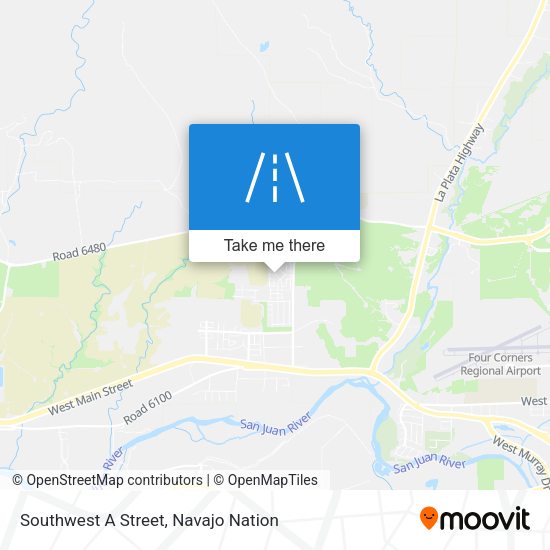 Southwest A Street map