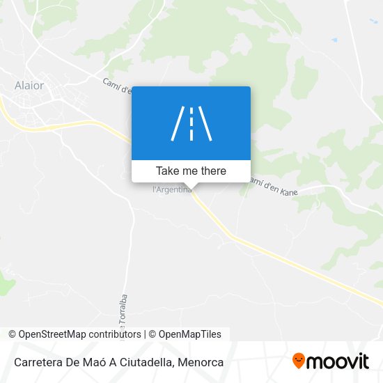 Carretera De Maó A Ciutadella map
