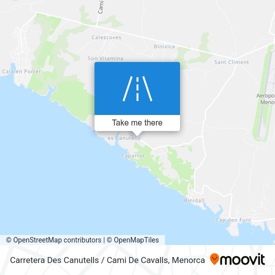 Carretera Des Canutells / Cami De Cavalls map