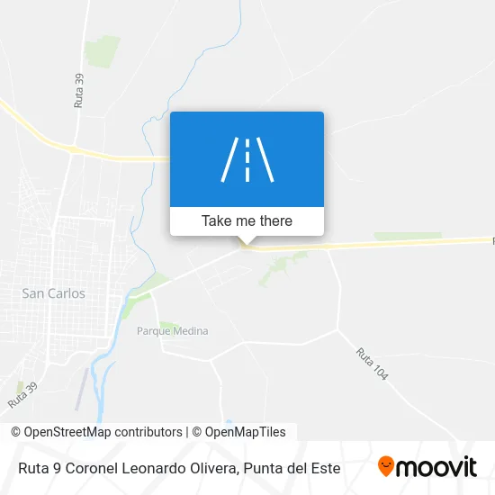 Ruta 9 Coronel Leonardo Olivera map