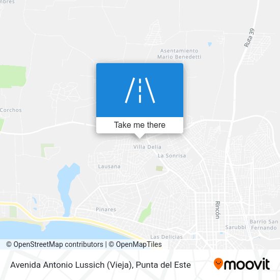 Avenida Antonio Lussich (Vieja) map