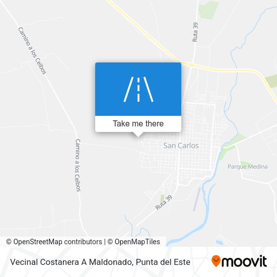 Vecinal Costanera A Maldonado map