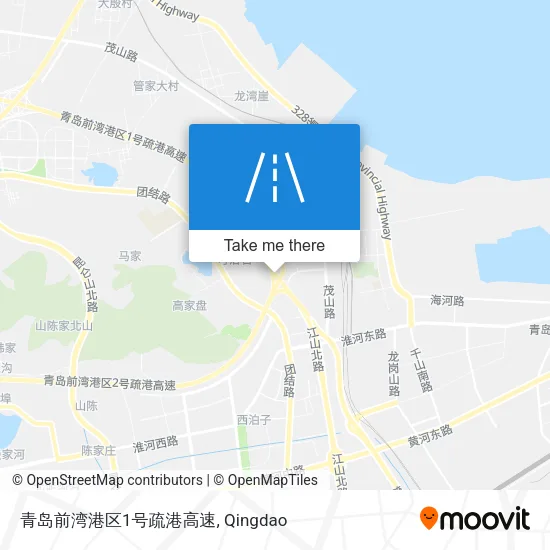 青岛前湾港区1号疏港高速 map