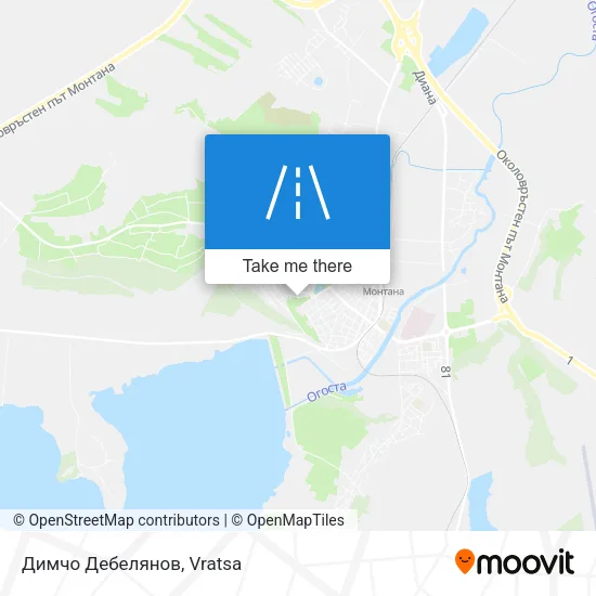 Карта Димчо Дебелянов