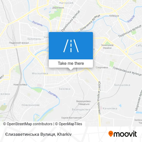 Карта Єлизаветинська Вулиця